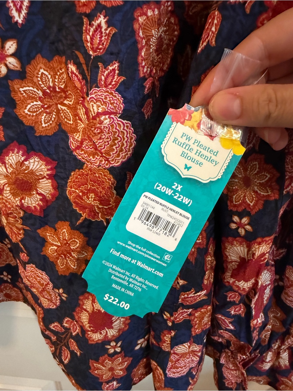 Pioneer woman ruffle detail blouse, NWT - Picture 4 of 6